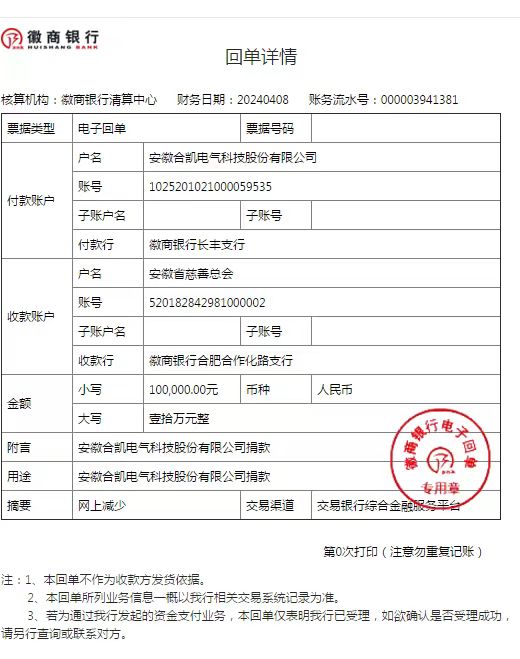 4月8日善款10万！